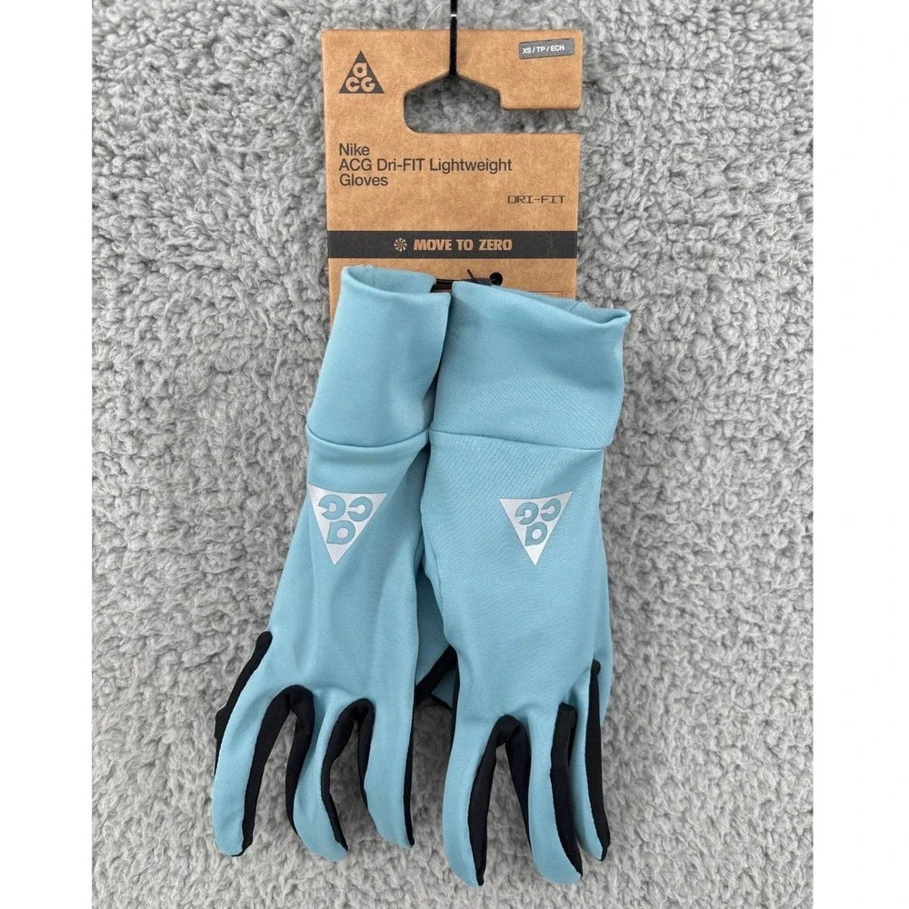 Nike ACG Dri-FIT Lightweight‎ Blue Black Running Gloves Womens Sz XS NWT